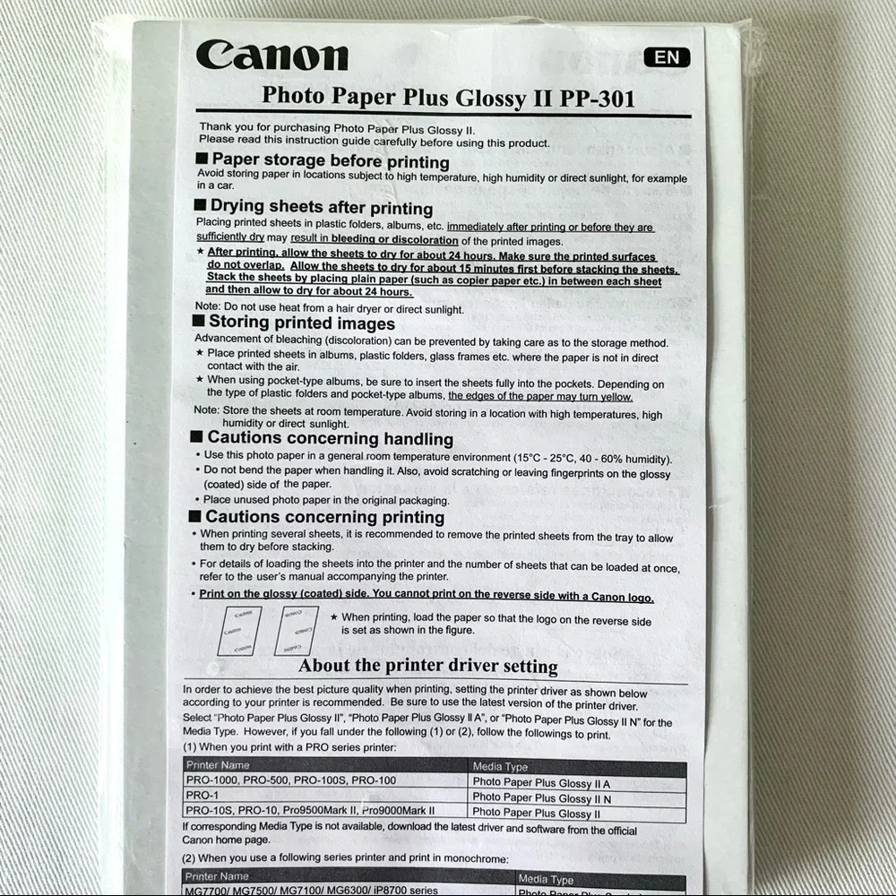 150 Sheet Canon Photo Plus II High-Gloss Photo 3.95” x 5.9”